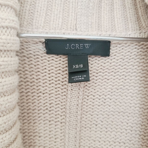 J. Crew Beige Open-Front Cardigan With Chunky Trim Size XS/S - Picture 3 of 4